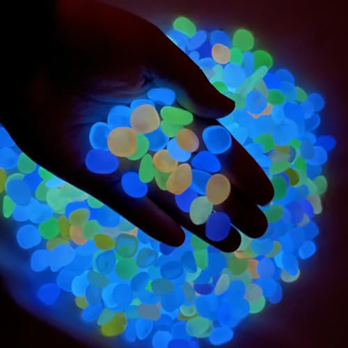 SEETOOOGAMES Glow in Dark Rocks - Glow Pebbles Stones for Outdoor Garden, Aquarium, Walkway, Yard Accessories, Turtle Fish Tank Gravel, Landscaping Decorations - 500 Mixed - style: 500 MIXED