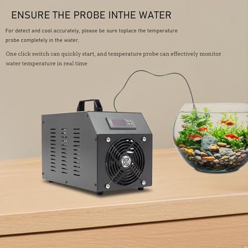 60L/15.85Gal Aquarium Chiller, 200W Low Noise Fish Tank Water Cooler with Special Quiet Design Refrigeration Compressor ＆ Water Tube for Small Fish Tanks, Freshwater Tanks (60L) - color: 60L