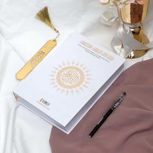 Shaded Quran Text with Full Tracing &Bookmark | Ideal Book for Writing and Learning Quran Text | Tracing Paper Writable Quran | Perfect Ramadan,Eid,Umrah Gift for Muslim Women Men Child(White) - color: White