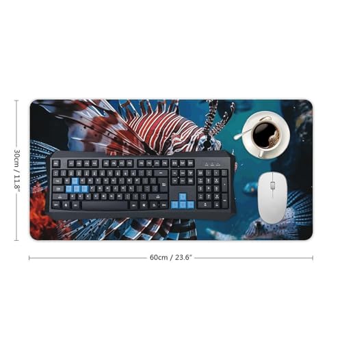 Large Size Gaming Mouse Pad Fish in Fish Tank Desk Mat Non-Slip Base Waterproof Desktop Writing Pad for Office Home - color: Fish in Fish Tank, size: 30x60cm