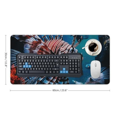 Large Size Gaming Mouse Pad Fish in Fish Tank Desk Mat Non-Slip Base Waterproof Desktop Writing Pad for Office Home - color: Fish in Fish Tank, size: 30x60cm