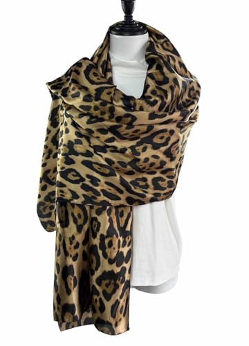 Xyueanlo Scarfs for Women Lightweight Scarves Fashion Print Floral Pattern Head Scarf Wraps Shawls - color: Gold Black