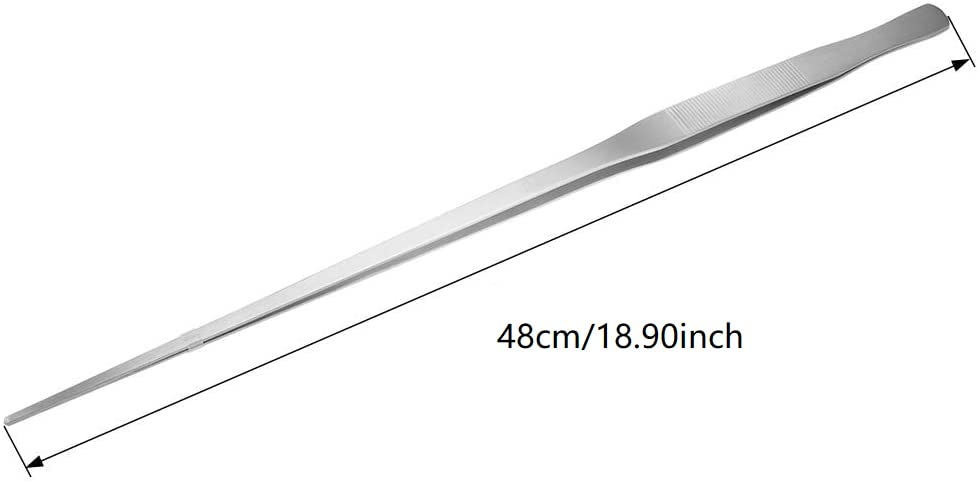 Utoolmart Aquarium Plant Tweezer, Stainless Steel Straight Tweezer, Aquarium Tweezers Extra Long 48cm, for Fish Tank Plant Aquascape Tools, Feeding Tongs, 2 Pcs - color: 2pcs, size: 48cm Straight