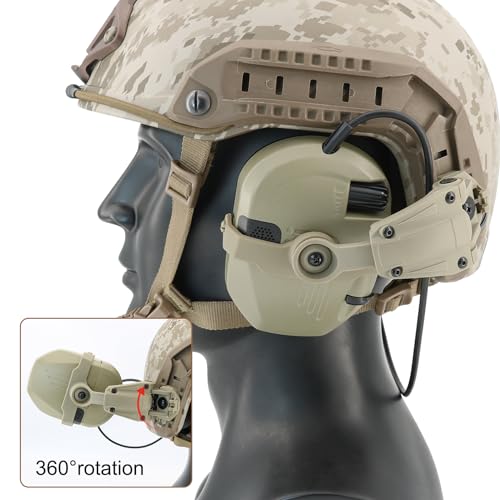 Ear Defender Hearing Protection Safety Earmuffs Noise Reduction with Gel EarPad for Outdoor Sports (DE) - color: De