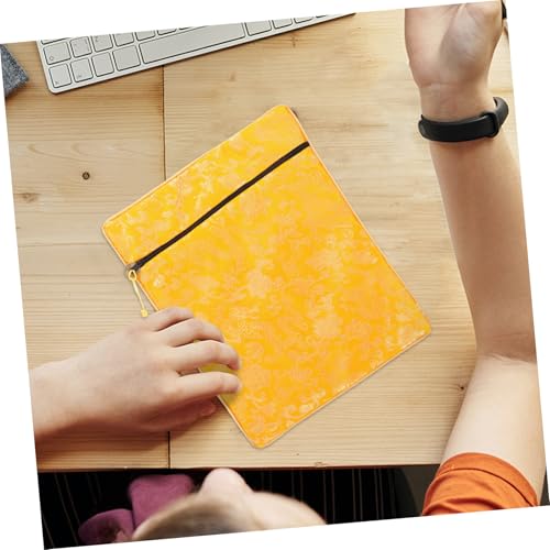 Didiseaon Silk Crafted Bible Bag Buddhist Religious Texts Holder Quran Cover Case Book Wrapping Cloth 20x25cm Yellow Prayer Bag