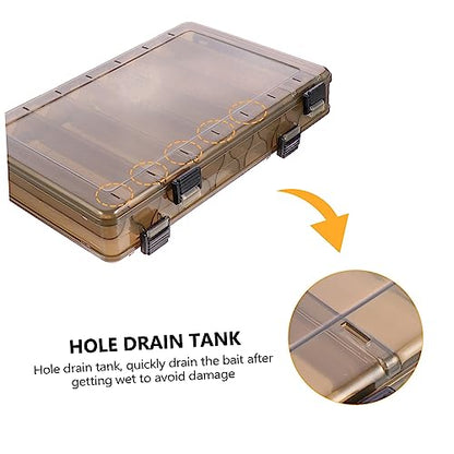 Fabric Storage Bins，Plastic Bins ，Plastic Bait Sea Fishing Stacked Beads Cages Pole Hooks Aquarium Waterproof - size: 27.5X18.5X4.8CM