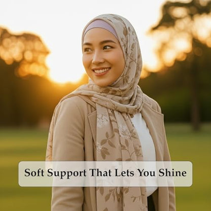 The Grip Cap Non-Slip Hijab Undercap for Women – Breathable Under Hijab Cap – Athletic & Daily Wear–Lilac & Tan