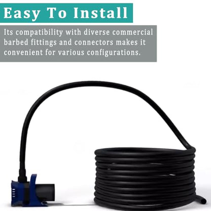 Black Vinyl Tubing 5/8” id - 50 Ft PVC Flexible Plastic Irrigation Hose | Hybrid Hose Transfer Water Air Oil for Pond Fountain Garden, Non-toxic and BPA free - size: ID 5/8 INCH, style: 50 Feet