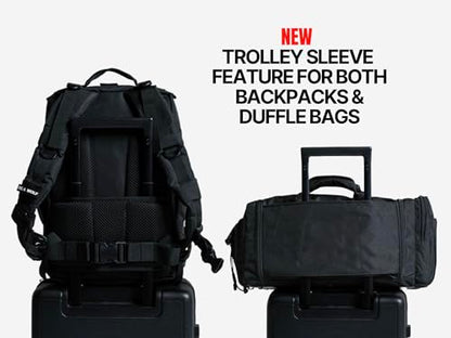 WOLFpak 30L Perfect Duffle Bag (Nightshade) Tactical Gym Bag Hardshell Base 1000D Waterproof Travel Carry On with Shoe Compartment, Dual Cup Holders, Laptop Sleeve & Molle Straps - color: Nightshade