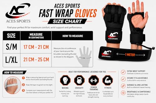 Fast Wraps/Easy Wraps/Hand Wraps Gloves-1 Meter Long Wrist Straps - size: Small