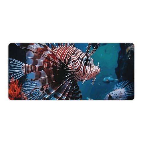 Large Size Gaming Mouse Pad Fish in Fish Tank Desk Mat Non-Slip Base Waterproof Desktop Writing Pad for Office Home - color: Fish in Fish Tank, size: 40x90cm