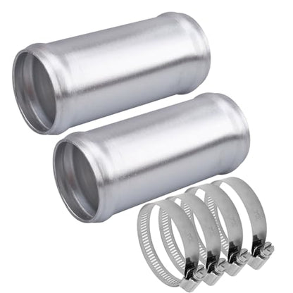 AC PERFORMANCE 1.75" (45mm) OD Aluminum Alloy Hose Joiner Silicone Pipe Connector Bead, 4" Length with 304 SS Clamps, Pack of 2 - size: 1.75" (45mm) - 2PCS
