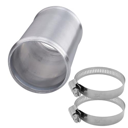 AC PERFORMANCE 2.5" (63mm) OD Aluminum Alloy Hose Joiner Silicone Pipe Connector Bead, 4" Length with 304 SS Clamps - size: 2.5" (63mm)