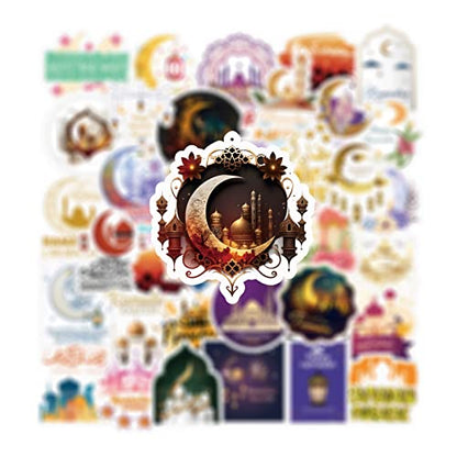 65PCS Ramadan Stickers Islamic Sticker Vinyl Waterproof for Laptop,Bumper,Skateboard,Water Bottles,Computer,Phone