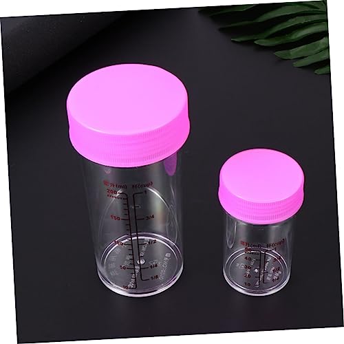 Clear Plastic Measuring Cups Set Scale Measuring Cup with Leak-Proof Lids 100Ml and 300Ml Reusable Beaker Cups for Laboratory Painting - color: Red
