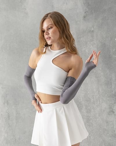 Causa Forcia Unisex Arm Warmers Arm Sleeves for Women and Men Made in Turkey - color: Dark Grey