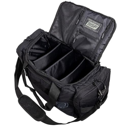 Gym Bag With Moveable & Removable Dividers Made from 1000D Nylon (Utility Duffel - Black) - color: Black, style: Sneaker Bag (Utility)