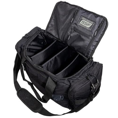 Gym Bag With Moveable & Removable Dividers Made from 1000D Nylon (Utility Duffel - Black) - color: Black, style: Sneaker Bag (Utility)