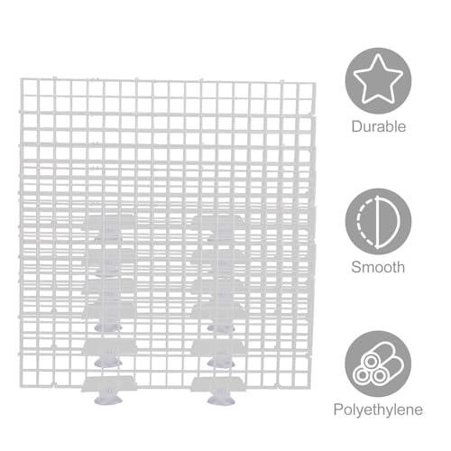 6pcs Aquarium Fish Tank Divider Isolation Board with Filter Tray, 30x15cm White Egg Crate Panel for Fish Breeding and Tank Separation