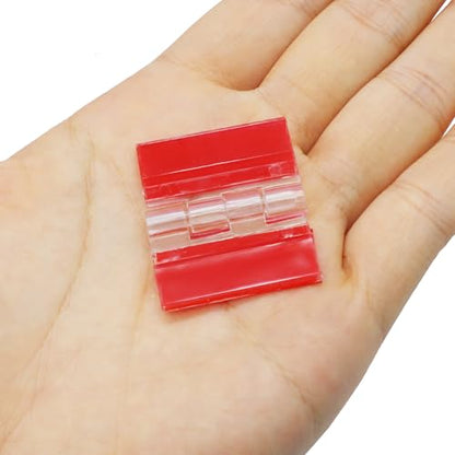 Hordion 12PCS Clear Acrylic Hinges Adhesive, Small Plastic Hinges 35x30mm | Foldable Hinge Tools for Cabinet Aquarium Lid Glass Furniture DIY Display Stand - size: 35x30mm