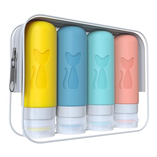Zafit TSA Approved 3oz Leakproof Travel Bottles for Toiletries, Refillable Containers for Shampoo Conditioner Lotion Body Wash(Multicolored B) - color: Multicolored B