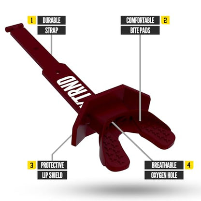 Nxtrnd Two Football Mouth Guard, Football Mouthpiece with Strap, Fits Adult & Youth (Maroon) - color: Maroon