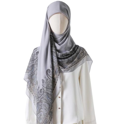 K-Elewon Large Square Scarf 51" Headscarf Chiffon Fashion Scarves Turbans Hair Wrapping Scarfs - color: E-grey