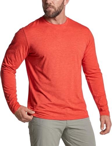 CQR Men's UPF 50+ Sun Protection Long Sleeve Quick Dry Athletic Shirts, Stretch Running Workout Hiking T-Shirts - color: Basic Rescue Orange, size: XX-Large