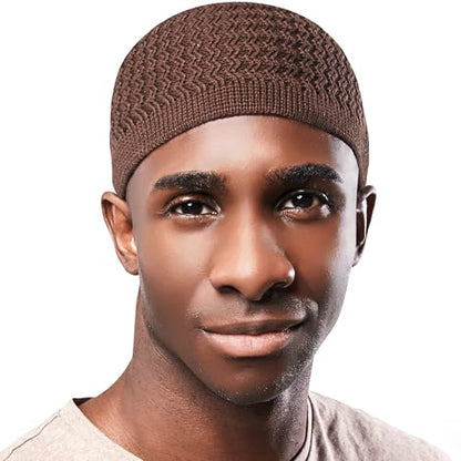 Tough Headwear Kufi Hat - Kufi Hats for Men Muslim, Turkish Kufi Cap - color: Brown