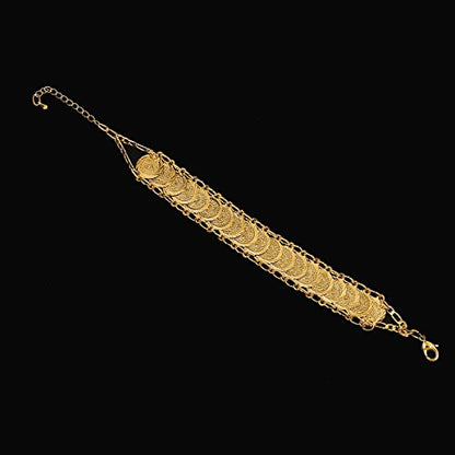 Small Cute Gold Plated Islamic Muslim Arab Money Coins Bracelet for Women Jewelry Bangle - style: Style C