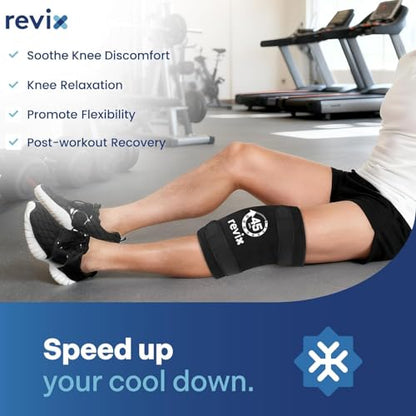 REVIX XXXL Knee Ice Pack Wrap Around Entire Knee, 45-Minute Long-Lasting Ice Pack for Knees with Ice Grid Gel Design, Cold Compress Therapy for Meniscus Tear, ACL (20"×10.7") - style: 1 Pack