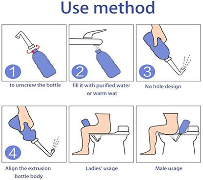 Portable Bidet Bottle for Travel Personal Hygiene Care Manual Bidet (16in) - size: 16in