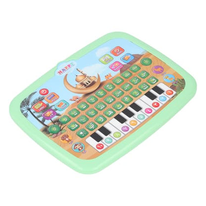 Intelligent Arabic Learning Reading Machine, Educational Toy with 28 Alphabet Words & 10 Numbers, Electronic Arabic Learning Book (Green) - color: Green
