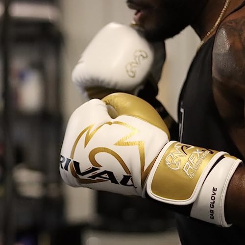 RIVAL Boxing RFX-Guerrero-V Bag Gloves, Multi-Layered Inner Foam Padding (HDEF), Premium Leather, Wrist Lock 2 System - color: Black/Orange, size: 8 oz.