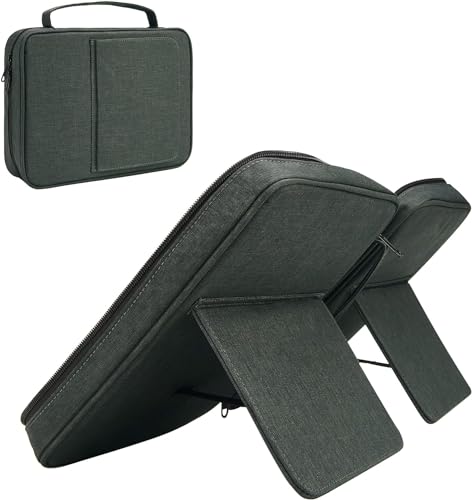 Bible Covers for Men & Women, Bible Case Carrying Church Bag with Book Stand, Bible Bag with Handle, Zipper and Multi-Pockets for Scripture Study Bible Protector