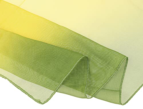 uxcell Women'sChiffon Sheer Long Scarf Silky Gradient Party - color: Yellow