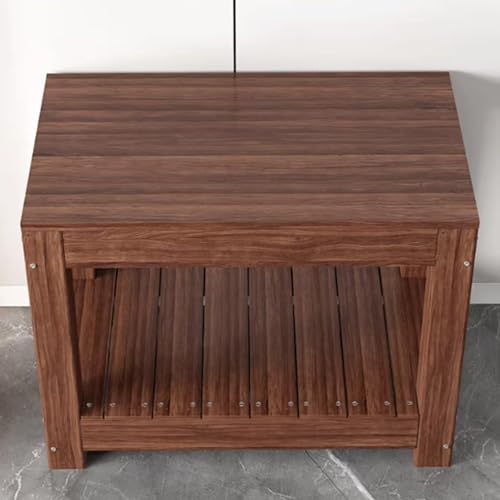 Carbonized Wood Aquarium Stand Solid Wood Heavy-Duty Aquarium Eco-Stand for Home Office Fish Tank Shelving Features Two-Tier Storage Space Height: 71cm / 28in(50x45cm/19.7x17.7in) - size: 50x45cm/19.7x17.7in