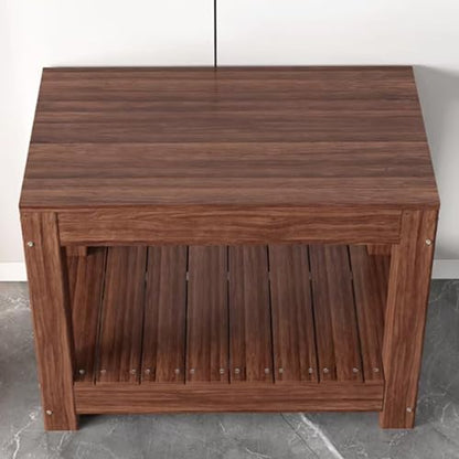 Carbonized Wood Aquarium Stand Solid Wood Heavy-Duty Aquarium Eco-Stand for Home Office Fish Tank Shelving Features Two-Tier Storage Space Height: 71cm / 28in(50x45cm/19.7x17.7in) - size: 50x45cm/19.7x17.7in