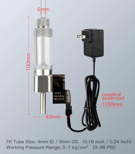 CO2 Bubble Counter with Solenoid Valve and Check Valve for CO2 Generator Water-Filled Version - color: Quick-Plug Water-Filled Version