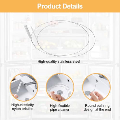 Extra Long Pipe Cleaners,Straw Cleaner Brush Extra Long,Tube Cleaning Brush Suitable for Cleaning Feeding Tubes (2 Pcs) - size: 2 PCS