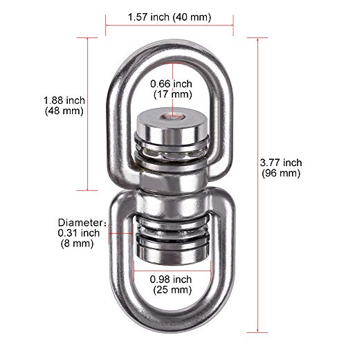 SELEWARE Heavy Duty Bearing Swing Swivel, 360° Rotation Hanging Accessory | Quiet Smooth Rotation, Supports Up to 1200LB, 1 Pack, Durable Design for Swings, Hammocks, Tire Swings and Heavy Bags - color: Swivel Only