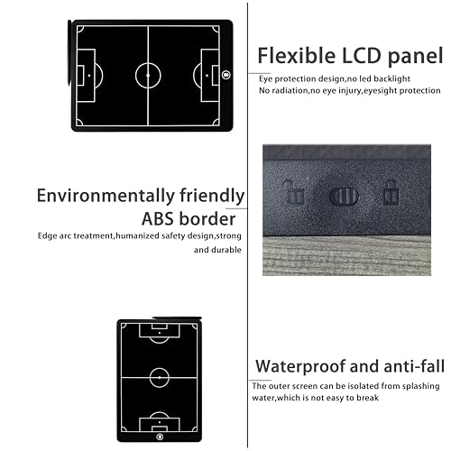 Soccer Coaching Board,16 Inch LCD Soccer clipboard for Coaches, Marking Training Tactical Board with Pen