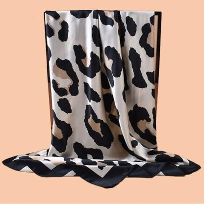 Head Scarf Hair Neck Scarves for Women Purse Bag Scarfs for Handbag Silky Satin Square Headscarf Fashion Hair Bandanas - color: Black White 2