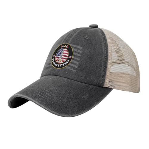 United States National Guard Iraq Combat Veteran Cowboy Hat Trucker Mesh Baseball Cap: Comfortable & Sturdy Headwear for Outdoor Black66