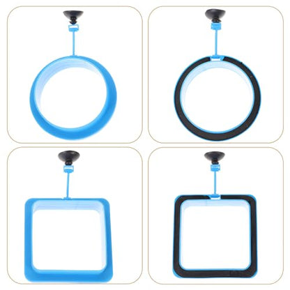 Cabilock 2pcs Blue Thickened Fish Feeding Rings Reusable Aquarium Feeder Circles for Tropical Fish Tank Feeding and Food Control