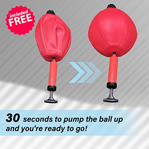Freestanding Punching Bag with Boxing Gloves Set + Pump | Adjustable Height Boxing Bag Reflex Standing Speed Bag | MMA Fitness Training for Adults/Kids | Stress Relief Exercise Strength Train