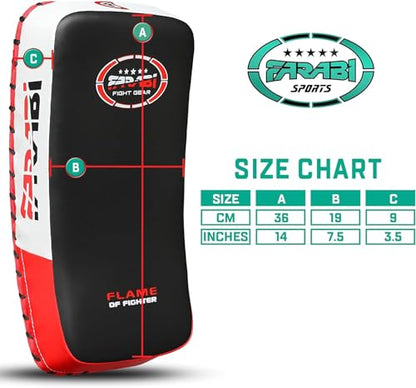 Farabi Thai Pad Training Kick Pad Curved Coaching Pad Kicking Mix Martial Arts x 1 Single Unit - color: Red (Pair)