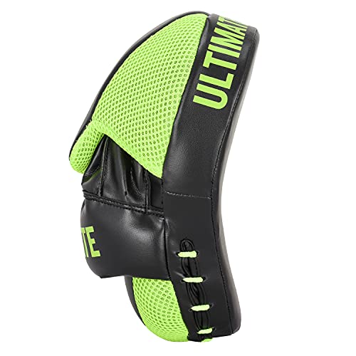 Macro Focused Curved Punching Mitts for Focused Hand Target Bag to Punch & Kickboxing, MMA Muay Thai Home Gym Training Pads for Men and Women - color: Green