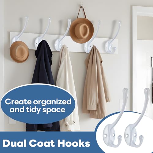 Wall Hooks for Hanging, 15-Pack Heavy Duty Metal Coat Hooks, for Living Room, Bathroom, Kitchen, Bedroom for Towel, Hat, Key, Closet, Bag (White) - color: 15pack-White