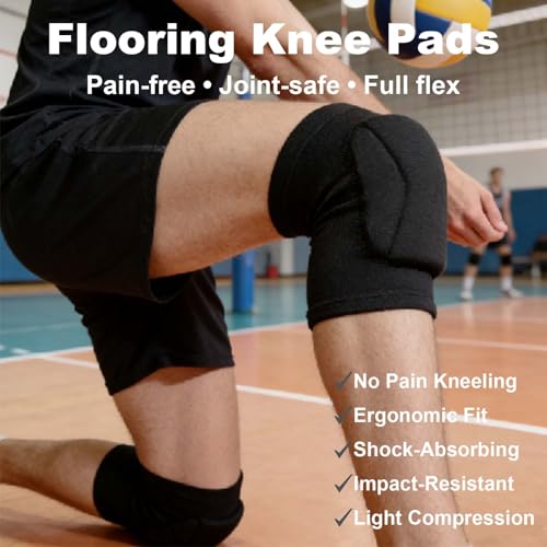 Volleyball Knee Pads for Men Women Sports, Soft Knee Sleeve with Collison Avoidance Foam Pad for Basketball Football Baceball Soccer, Elastic Kneeling Pad for Dance Yoga MMA Muay Thai, Black M (1 Pair) - size: Medium